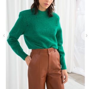 & other stories green structured alpaca blend sweater
